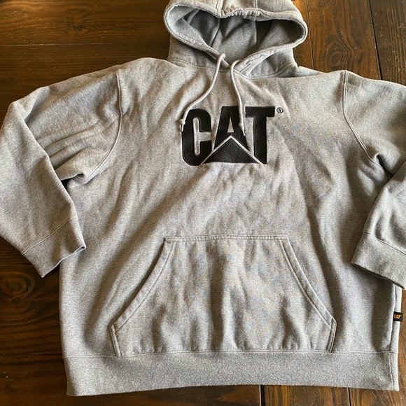 CAT Caterpillar Heavy Machinery Equipment Hoodie Sweatshirt Embroidered Logo 2XL - Picture 1 of 4